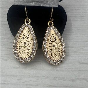 Elegant Gold and Silver Teardrop Earrings